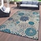 World Rug Gallery Modern Floral Circles Flatweave Indoor/Outdoor Area Rug 5' X 7' Blue 9015BLUE5X7 - alternate 1